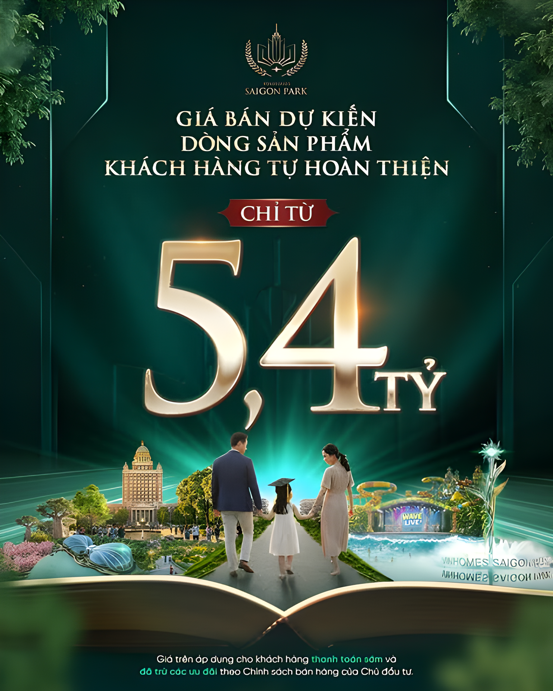 Giá bán Vinhomes Saigon Park Hóc Môn phương án không gian khách hàng tự hoàn thiện