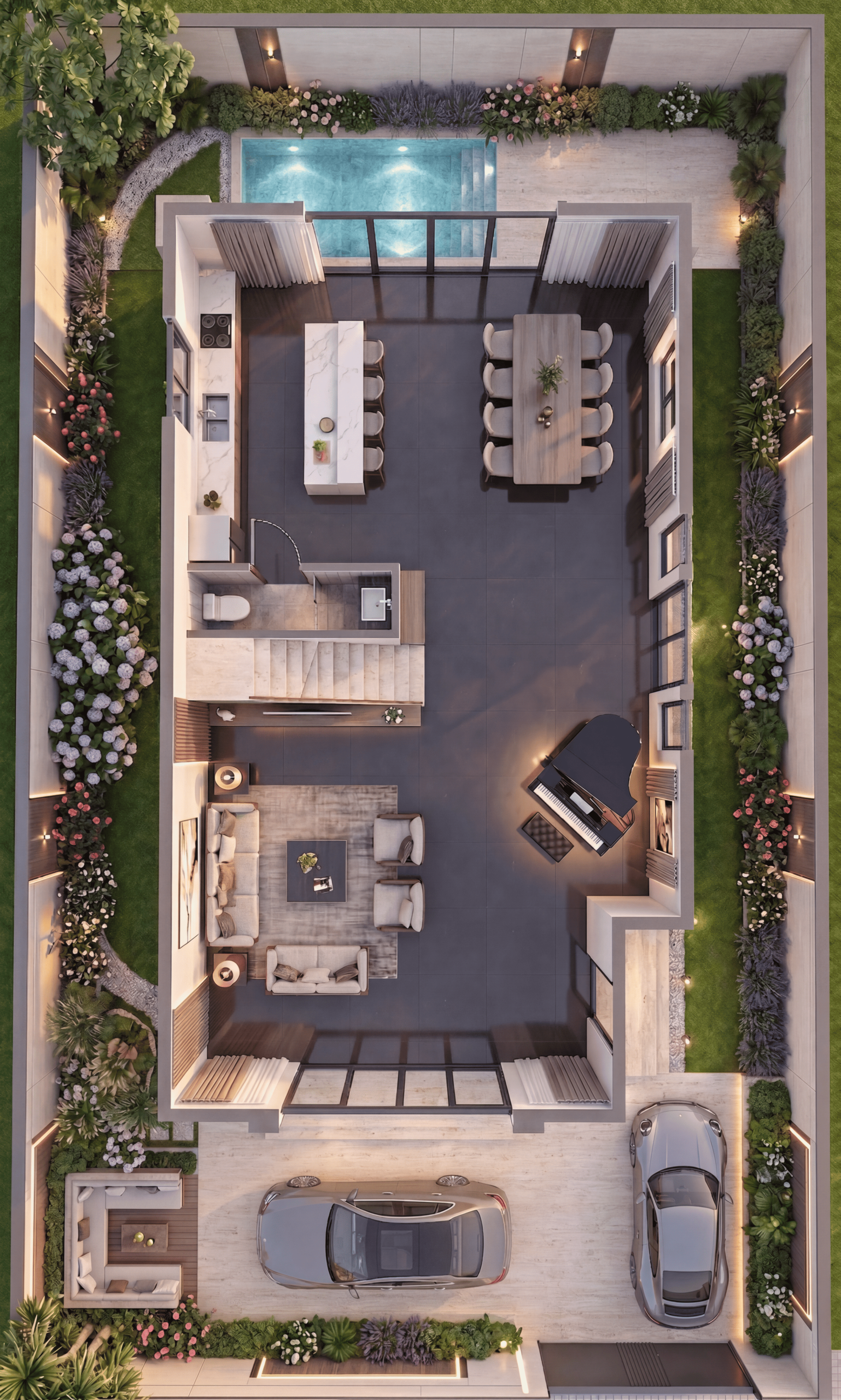 Phối cảnh biệt thự sân vườn hiện đại tại dự án Vinhomes Hóc Môn